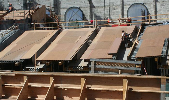 Historical Stadium Meets Modern Standards with Overlaid Plywood Forms